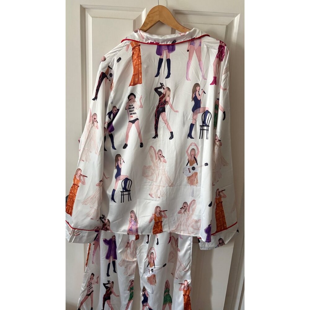 Taylor Swift Inspired PJ Pajama Set 2 Satin Feel XXL - Picture 4 of 14